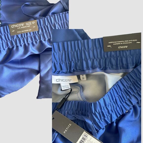 Chico’s Pull-on Paisley Drawstring Cropped Pants Women’s Petite 1P 8/10 NWT - Picture 7 of 8